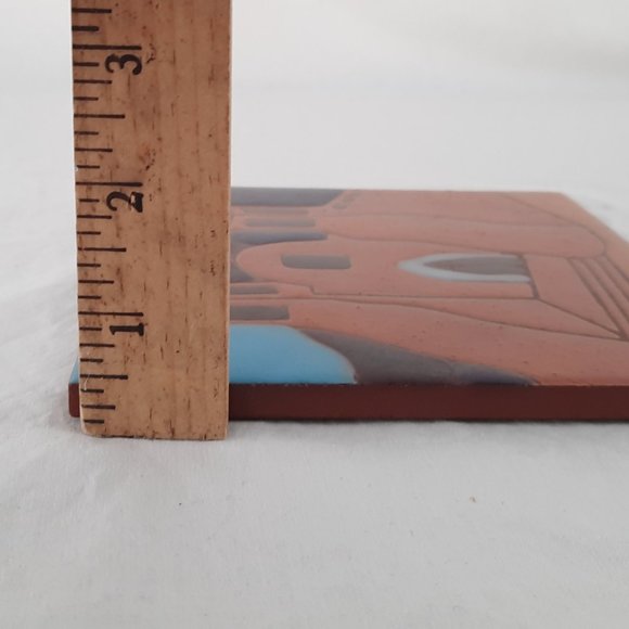 Vintage Hand Painted Sun Tile Trivet - Picture 4 of 7